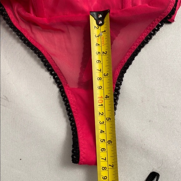 Victoria’s Secret Sexy Little Things hot pink satin thong panty with garters - Picture 12 of 16